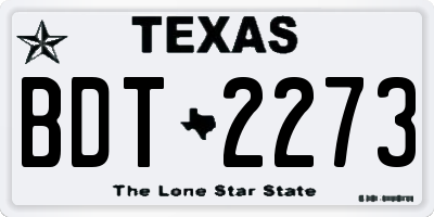 TX license plate BDT2273