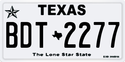 TX license plate BDT2277