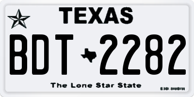 TX license plate BDT2282