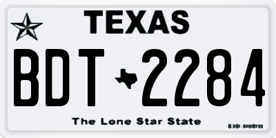 TX license plate BDT2284