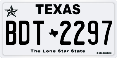 TX license plate BDT2297