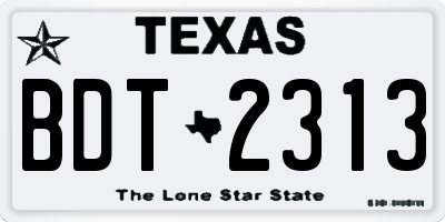 TX license plate BDT2313