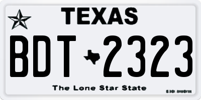 TX license plate BDT2323
