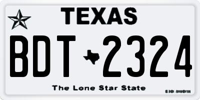 TX license plate BDT2324
