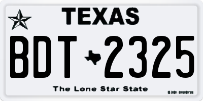 TX license plate BDT2325