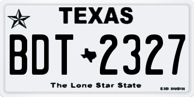 TX license plate BDT2327