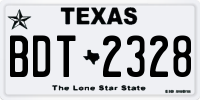 TX license plate BDT2328