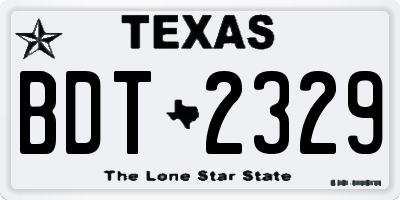 TX license plate BDT2329