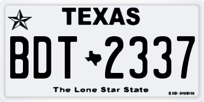 TX license plate BDT2337