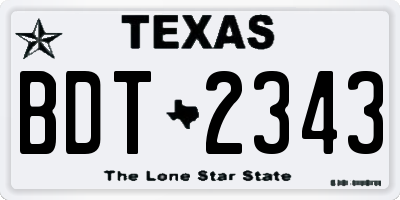 TX license plate BDT2343