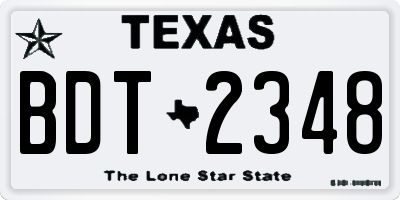 TX license plate BDT2348