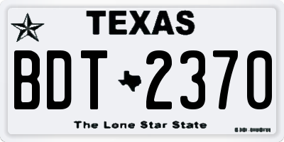 TX license plate BDT2370