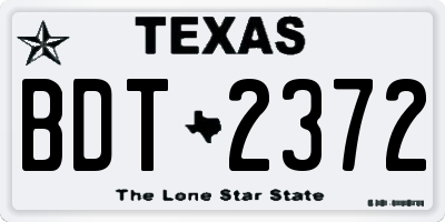 TX license plate BDT2372
