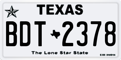 TX license plate BDT2378