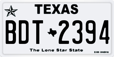 TX license plate BDT2394