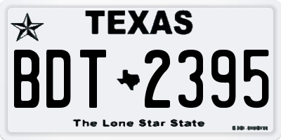 TX license plate BDT2395