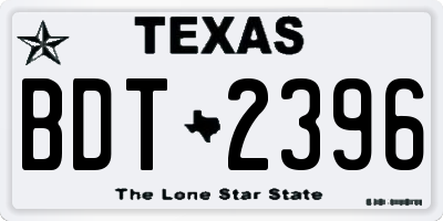 TX license plate BDT2396