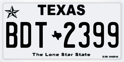 TX license plate BDT2399