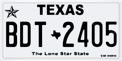 TX license plate BDT2405