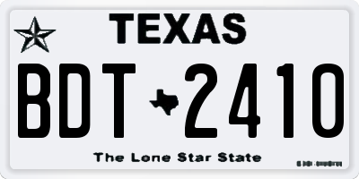 TX license plate BDT2410