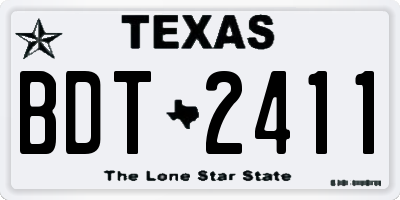 TX license plate BDT2411