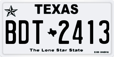 TX license plate BDT2413