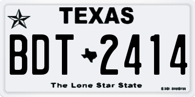 TX license plate BDT2414
