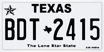 TX license plate BDT2415