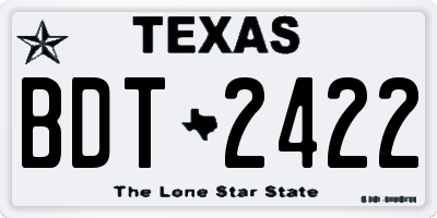 TX license plate BDT2422