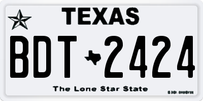 TX license plate BDT2424
