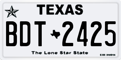 TX license plate BDT2425