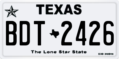 TX license plate BDT2426