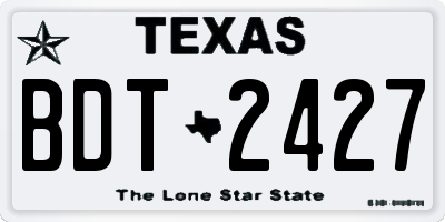 TX license plate BDT2427