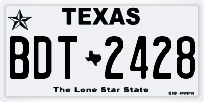 TX license plate BDT2428