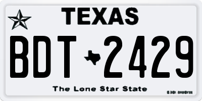 TX license plate BDT2429