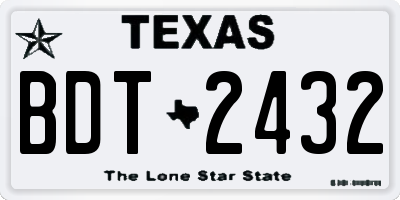 TX license plate BDT2432