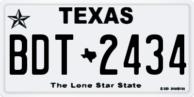 TX license plate BDT2434