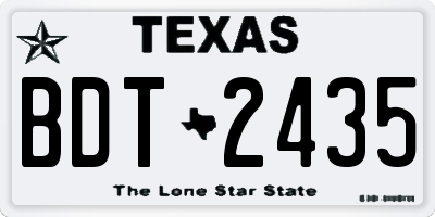 TX license plate BDT2435
