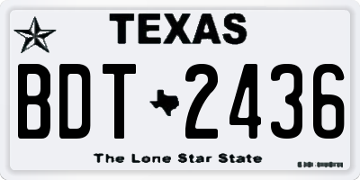 TX license plate BDT2436