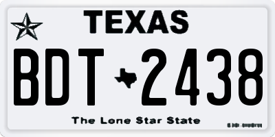 TX license plate BDT2438