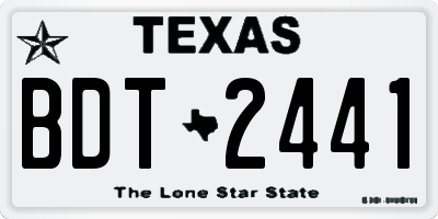 TX license plate BDT2441