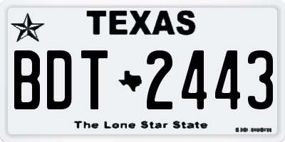 TX license plate BDT2443