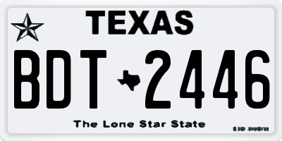 TX license plate BDT2446