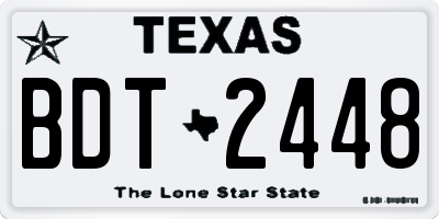 TX license plate BDT2448