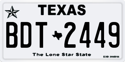 TX license plate BDT2449