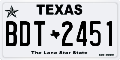 TX license plate BDT2451
