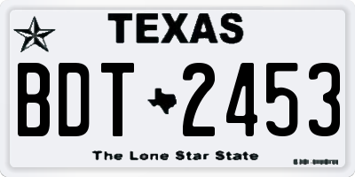 TX license plate BDT2453