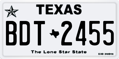 TX license plate BDT2455