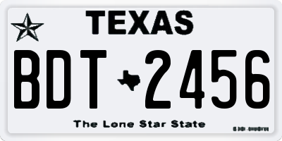 TX license plate BDT2456