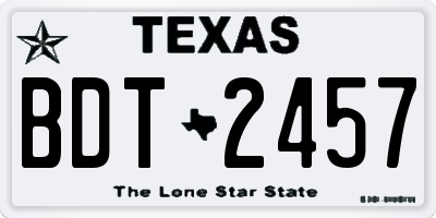 TX license plate BDT2457